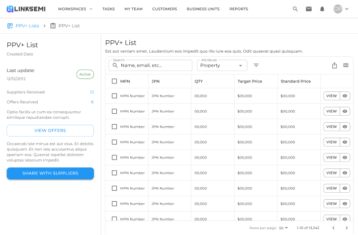 Upload your cost saving list in excel format and manage your list items. You are able to add all information you may need for each item to the list.